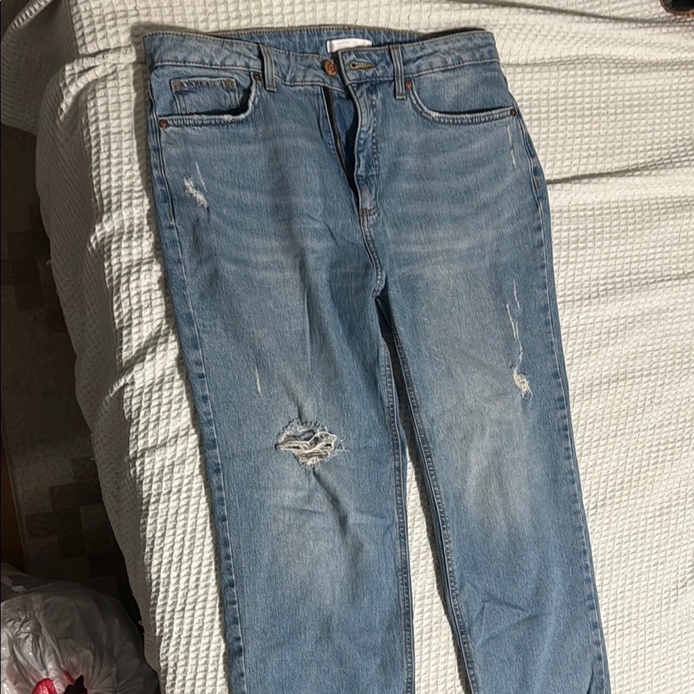 LC Lauren Conrad Blue Ankle Cropped Jeans